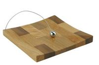 Portatovaglioli in legno con sfera in acciaio